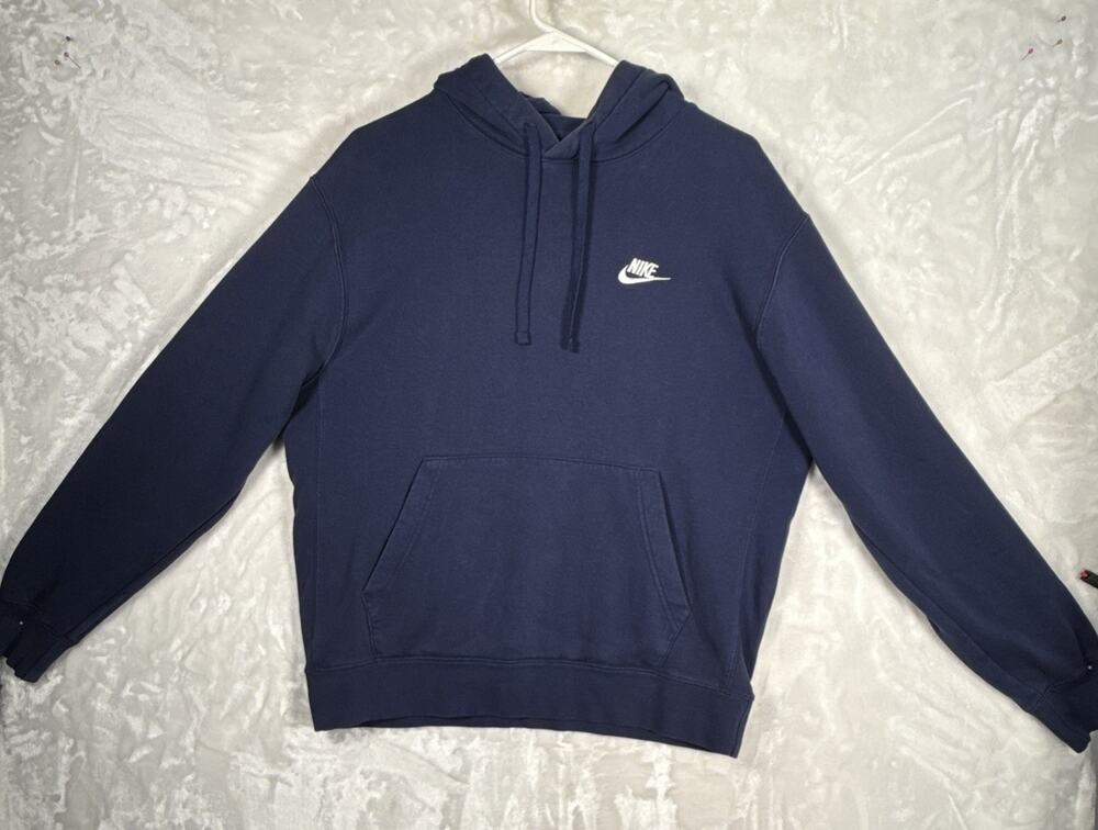 Vintage Y2K Nike White Tag White Stitched Swoosh Logo Pullover Hoodie Medium